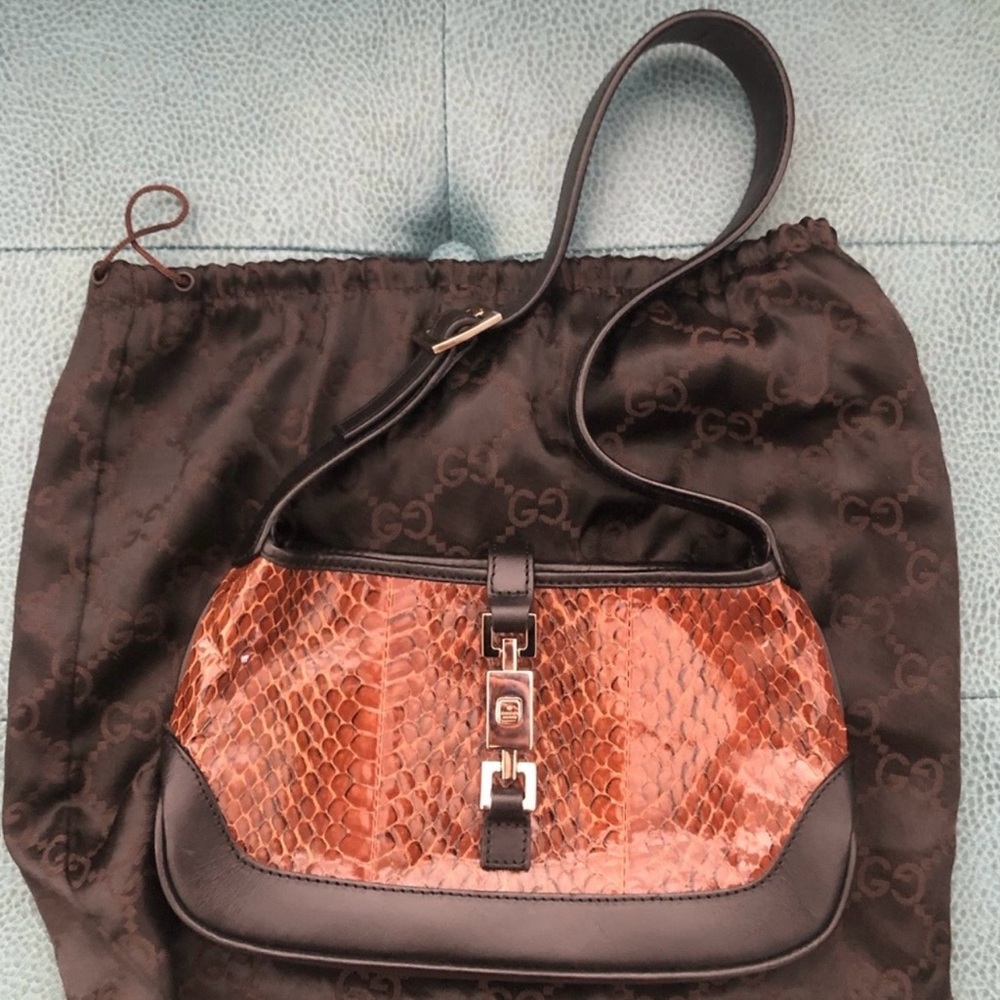 Gucci Women's “Jackie O” Snakeskin Shoulder Bag